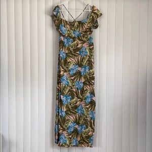 Tropical Print Maxi Dress